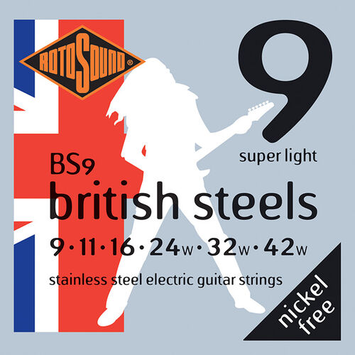 Juego de Cuerdas Rotosound para Guitarra Elctrica British Steels 9-42