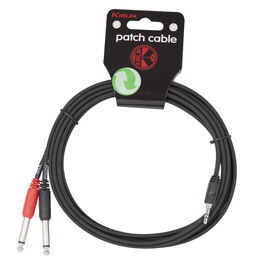 Cable Audio Ye-362-3M Mini Jack M - 2 Jack M Kirlin Negro