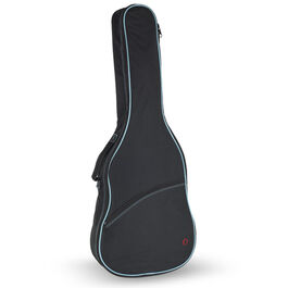 Funda Guitarra Acustica 10mm Pe 33 Mochila con Logo Ortola Negro y Turquesa