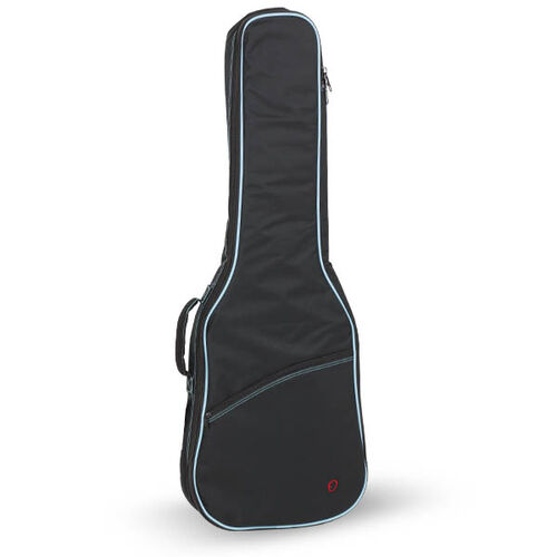 Funda Guitarra Electrica 10mm Pe Ref. 33-E Mochila Con Logo Ortola 207 - Negro v.turquesa