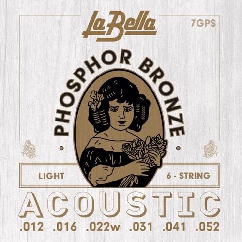 Juego de Cuerdas para Guitarra Acstica La Bella Phosphor Bronze Light 12-52