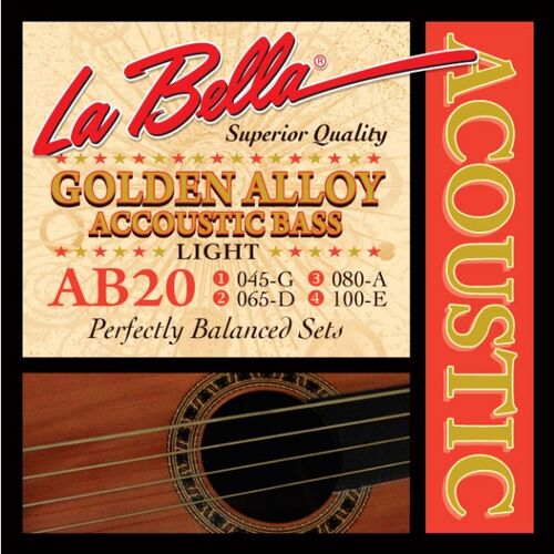 Juego de Cuerdas La Bella para Bajo Acstico Golden Alloy Light 45-100