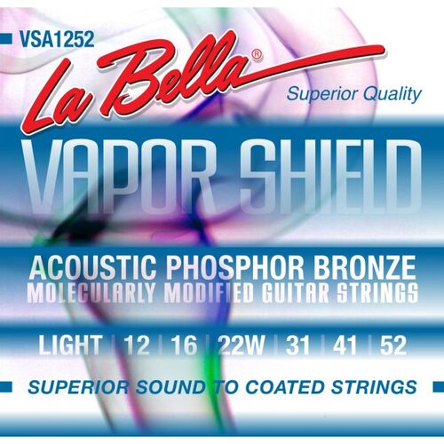 Juego de Cuerdas para Guitarra Acstica La Bella Vapor Shield Light 12-52