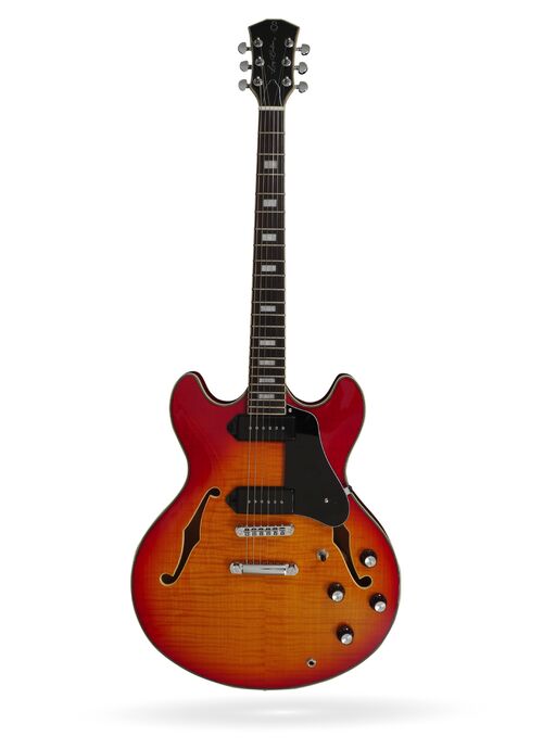 Guitarra de Cuerpo Semi-Hueco H7v Cherry Sunburst Sire Guitars