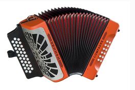 Hohner Acordeon de Botones Diatonico Compadre Fbbeb Naranja Silver Grill