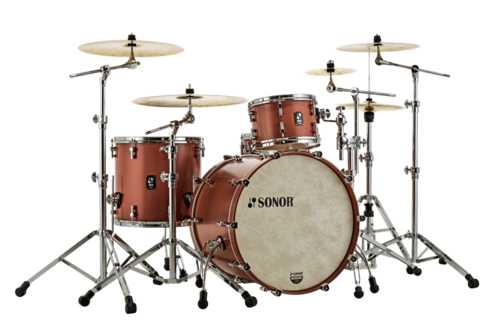 Sonor Set de Bateria Acustica Set Sq1 Bombo 20 (sin Perforar) Satin Copper Brown