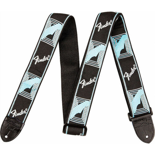 Correa Fender 0681-502 Monogrammed Negra/Gris Claro/Azul 2