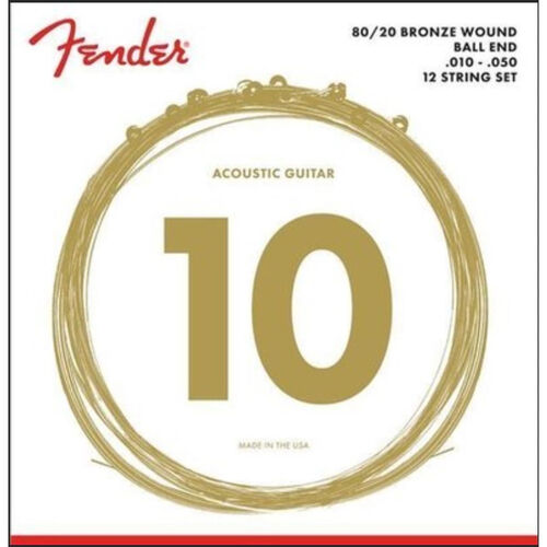 Juego Fender Acstica 12 Cuerdas 80/20 Bronze 70-12L (010-050)