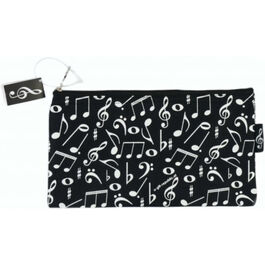 Estuche escolar negro notas blancas A-Gift-Republic P-1025