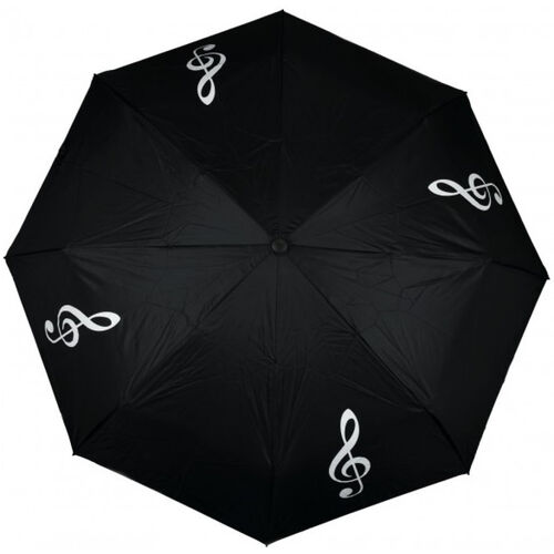 Mini paraguas negro Clave de Sol blanca A-Gift-Republic U-2003
