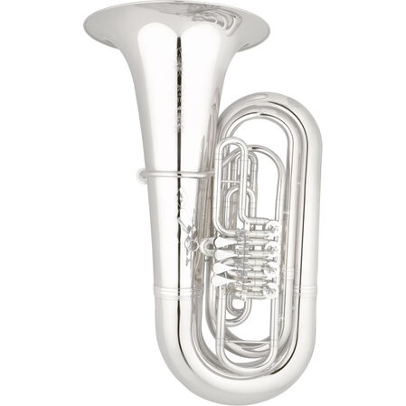 Tuba Eastman EBB825VGS Plateada con 5 Llave Professional en Sib