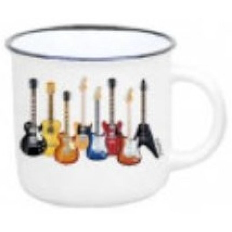 Taza Mug 350 ml. Agifty M-7017 Blanca Guitarras Colores