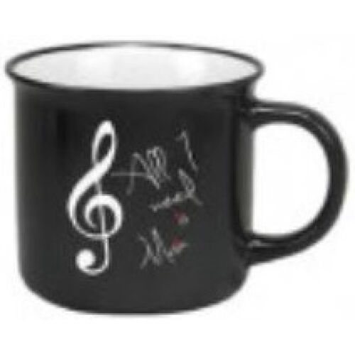 Taza Mug 350 ml. Agifty M-7015 Negra Clave de Sol Blanca