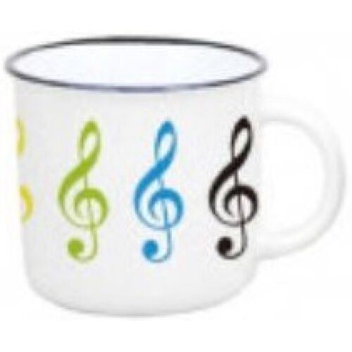 Taza Mug 350 ml. Agifty M-7013 Blanca Clave de Sol Colores