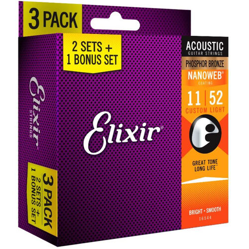 Pack Elixir 2+1 Juegos Acústica 16544 Ph Bronze 011/052