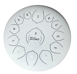 Mini Tongue Drum de 12" 13 Notas Upgraded Premium Lotus Serie Blanco