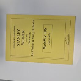 Concertino for Clarinet & String Orchestra Wein WV 196 Fascimile