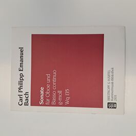 Sonate für Oboe und Basso continuo g-moll Wq 135