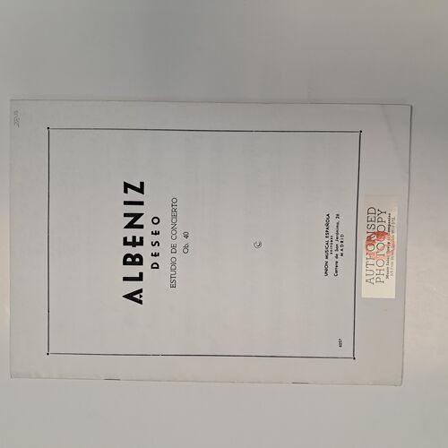 Albeniz Deseo Estudio de Concierto Ob. 40
