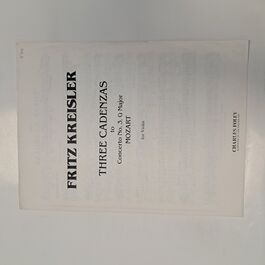 Three Cadenzas to Concerto No. 3, G Major Mozart