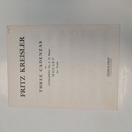 Three Cadenzas to Concerto No. 4, G Major Mozart