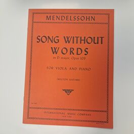 Song Without Words in D major Opus 109 for Viola and Piano