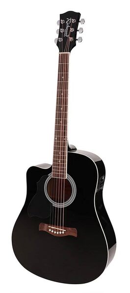 Guitarra Acústica E Dreadnought Richwood Zurda Negra