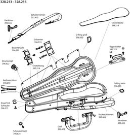 Estuche viola con forma Liuteria Concerto Cubierta de repuesto tamaño V negro Gewa