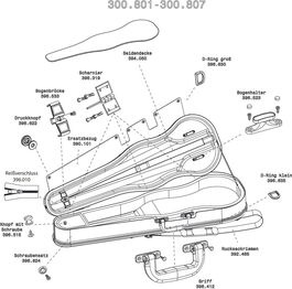 Estuche violín con forma Liuteria Concerto Cubierta de repuesto terciopelo azul Gewa