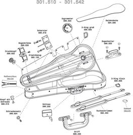 Estuche violín con forma Liuteria Maestro Repuesto manta protectora de fieltro gris Gewa
