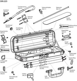 Estuche violín Liuteria Concerto Cubierta de repuesto terciopelo azul Gewa
