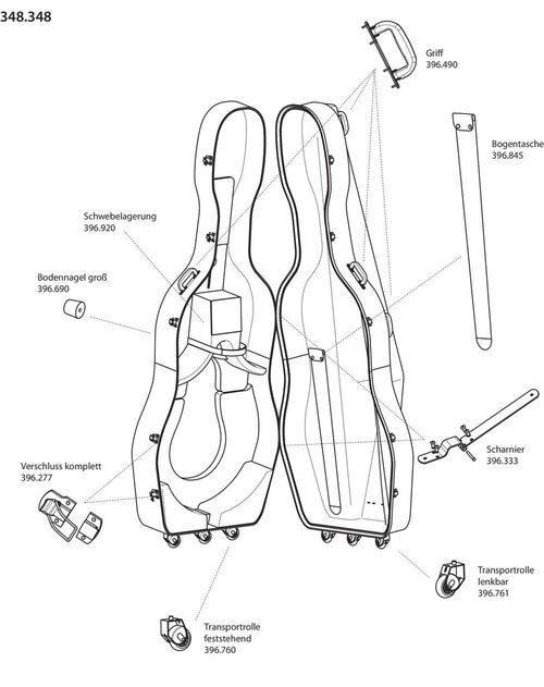 Recambio Bisagra Estuche para Contrabajo Idea Mammut GEWA