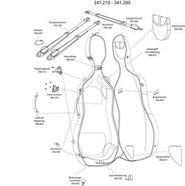 Recambio Estuche Cello Air Asa superior con montaje GEWA Made in Germany
