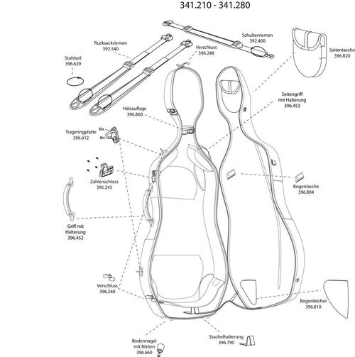 Recambio Estuche Cello Air Almohadillas de fijación GEWA Recambio Estuche Cello Air Almohadillas de fijación GEWA