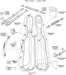 Recambio Estuche Cello Idea Carbono 2.9 Enganche para arco (especificar color) GEWA