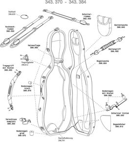 Recambio Estuche Cello Idea Carbono 2.9 Bolsillo para cuerdas (especificar color) GEWA