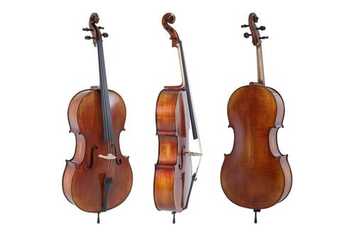 Cello Maestro 2 4/4 Montado para transporte Incluye funda Arco de Massaranduba y cuerdas Larsen Aurora Gewa
