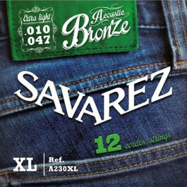 Juego 12 Cuerdas Guitarra Acústica Savarez A230XL Bronce 010-047