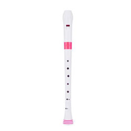 Flauta dulce soprano Digitación Barroca Nuvo N-310RDPKB Blanca y Rosa 3 piezas