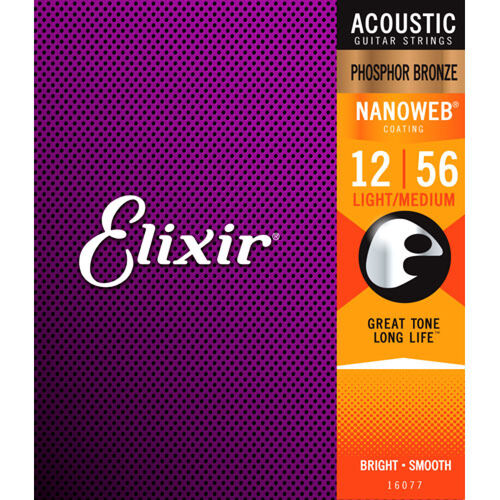 Juego Cuerdas Acústica Elixir Phosphor Nanoweb 16077 (12-56) Juego Cuerdas Acústica Elixir Phosphor Nanoweb 16077 (12-56)