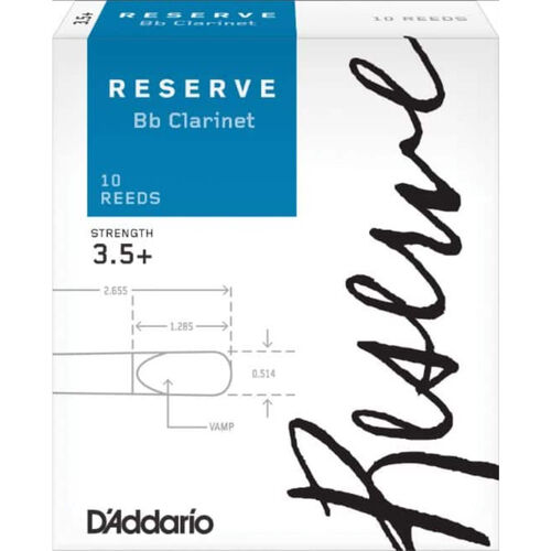 Caja 10 Cañas Clarinete Rico Reserve 3½ Plus