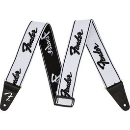Correa Fender 0642-075 Weighless Running Logo Blanca/Negra 2