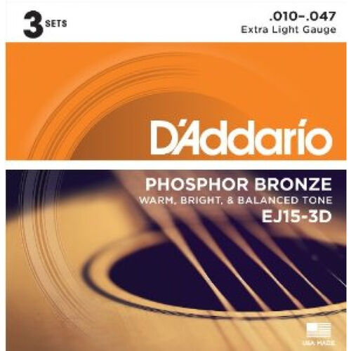 Juego D'ADDARIO Acústica EJ 15 3D
