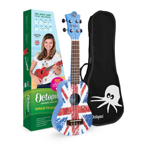Ukelele Octopus Soprano UK-200UJB Union Jack Azul