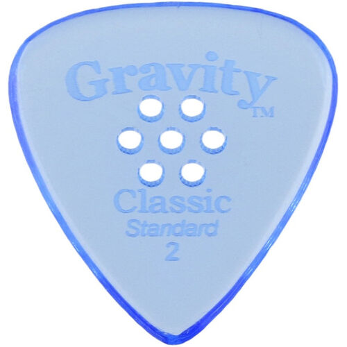 Púa Gravity Classic Standard 2,0mm Polished Multi-Hole Azul GCLS2PM