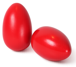 Maracas Ritmo Huevo de Madera 7,5cm Rojas