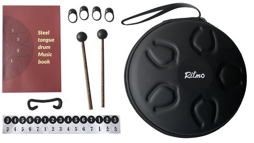 Mini Tongue Drum de 6" 8 Notas Lotus Display Dorado