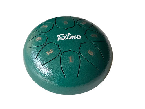Mini Tongue Drum de 6" 8 Notas Lotus Display Verde