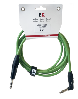 Cable Ek Audio Jack-Jack Acodado Neón Verde Fluorescente 3m