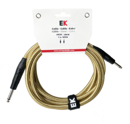 Cable Ek Audio Jack-Jack Neón Tela Trenzada Dorado 3m